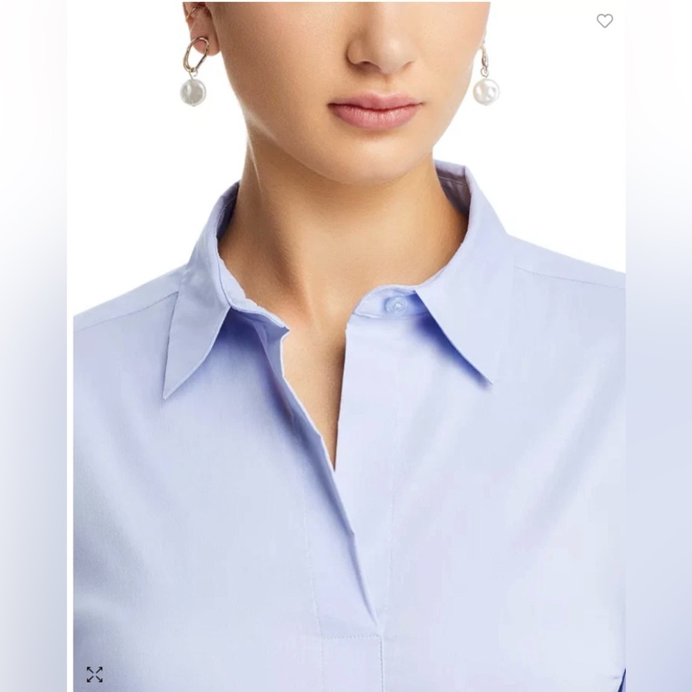 BOSS Women Point Collar Shirt in Light Blue Size 4